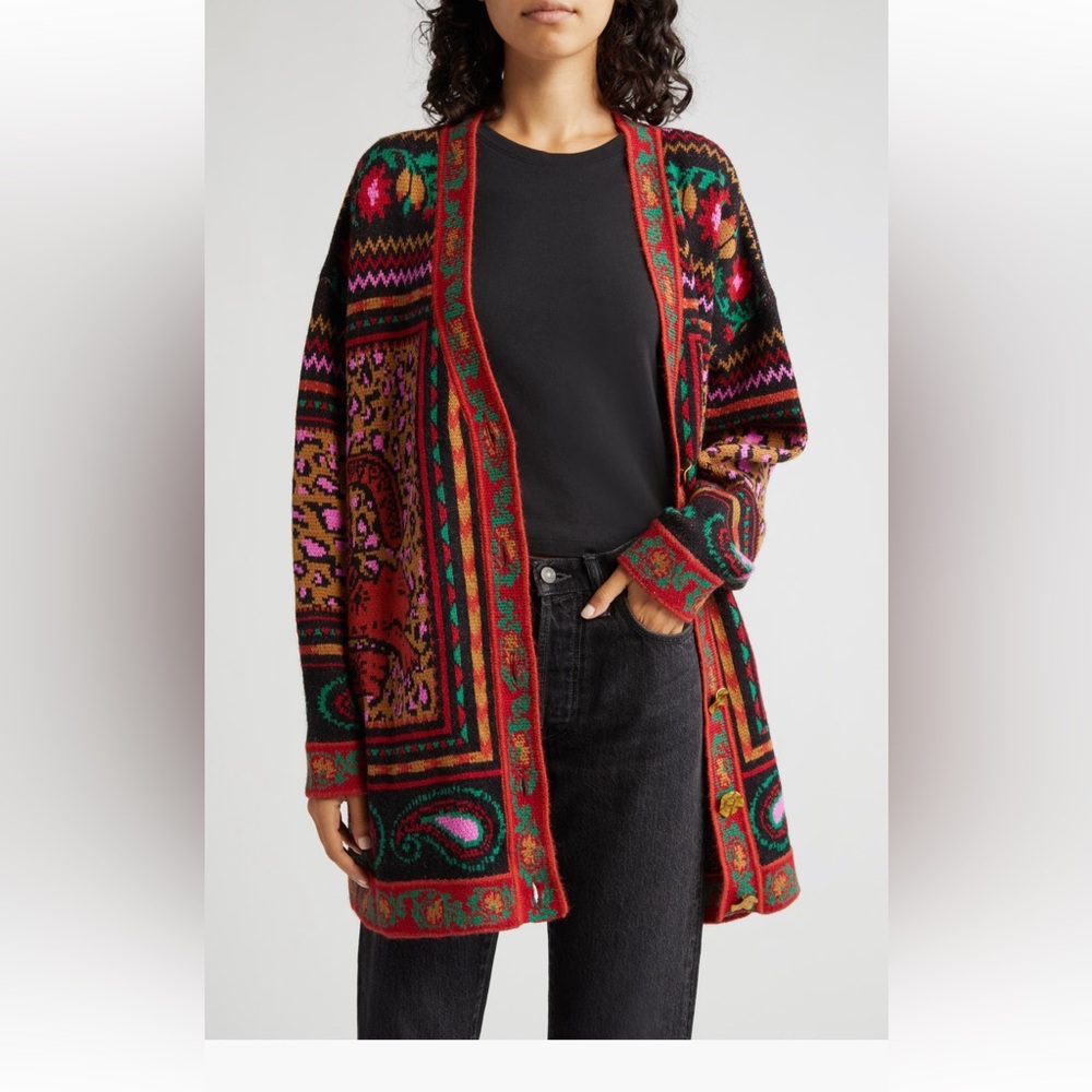 Farm Rio Tapestry Jacquard Cardigan